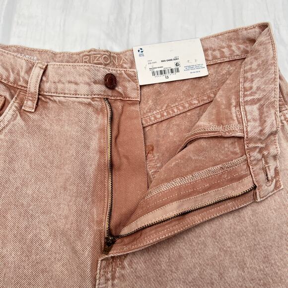 Arizona Pinched Waist Baggy Jeans Tapered leg Washed Khaki size 13 - Picture 9 of 13